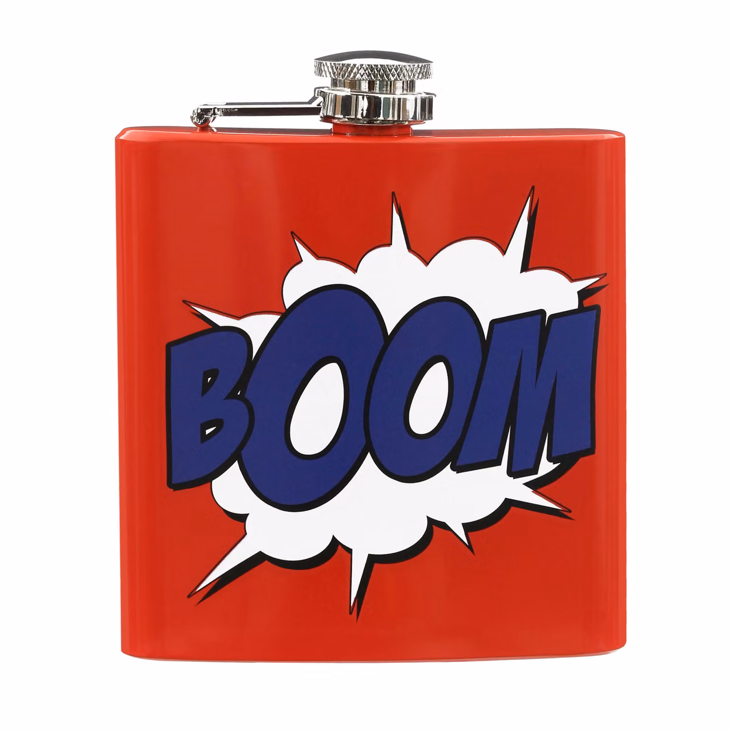 Orsina Red Hip Flask with Boom Design, 5oz Stainless Steel with Secure Screw Cap – 2