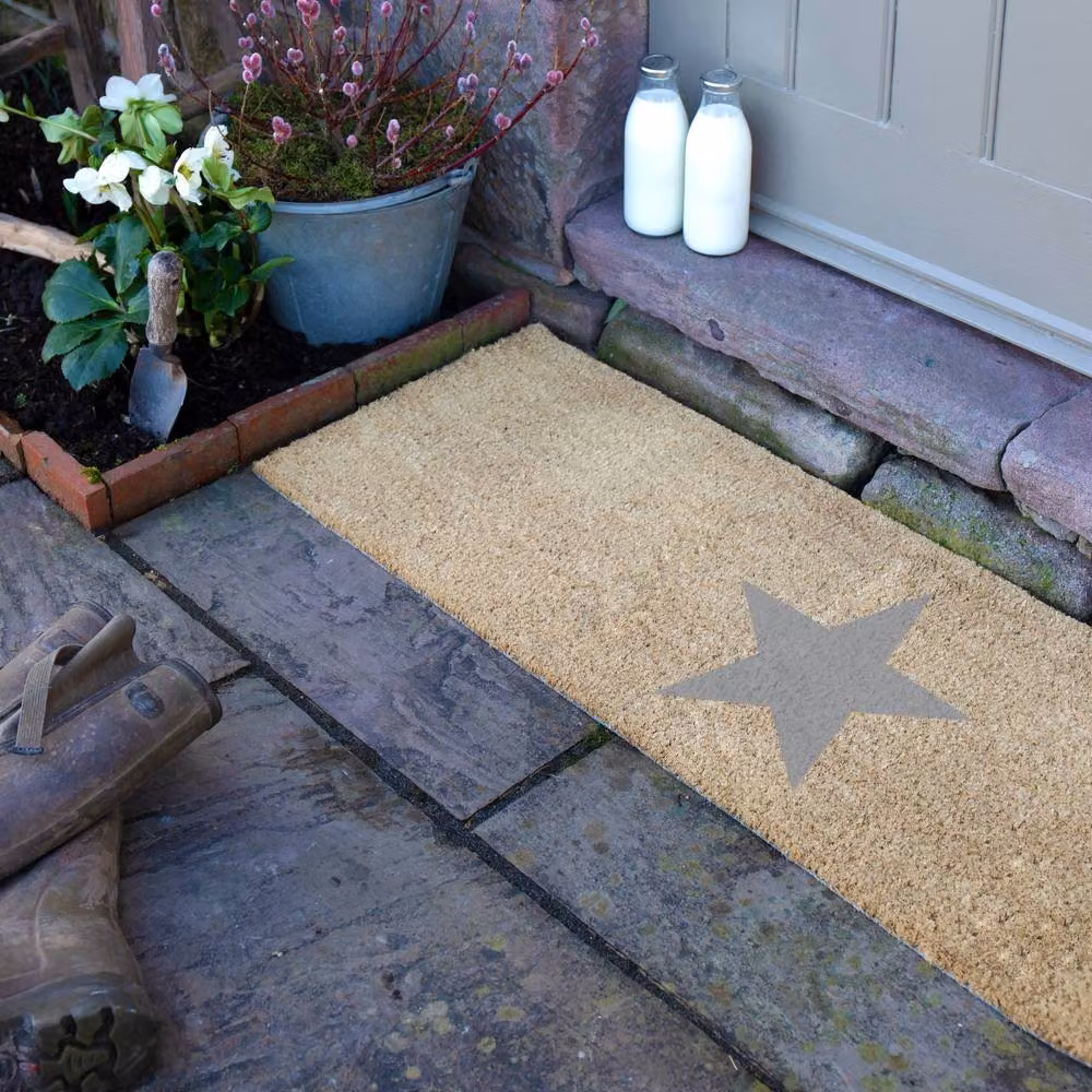 Artsy Mats Grey Star Double Door Mat in Beige, W: 120 cm, D: 40 cm – 2