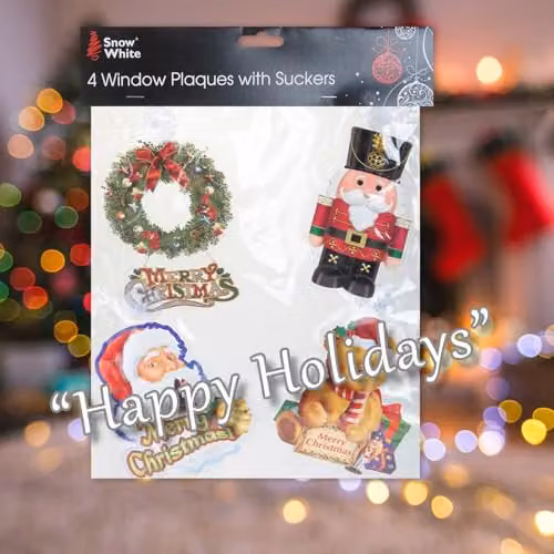 VFM e-Store Christmas Themed Adhesive Stickers, Multicolour, W: 40.2 cm, D: 27.6 cm, H: 0.3 cm – 4