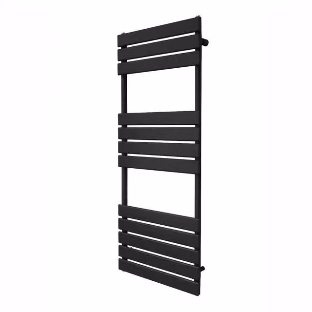 Monstershop Flat Panel Steel Towel Radiator in Black, H 120 cm x W 45 cm