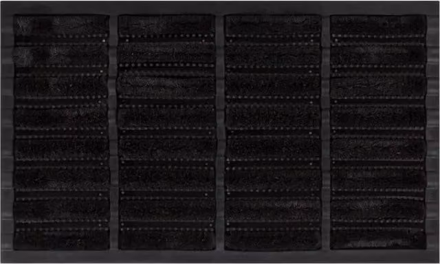 Berkfield Home Rectangular Door Mat in Black, Rubber and Coir, W: 75 cm, D: 45 cm – 1