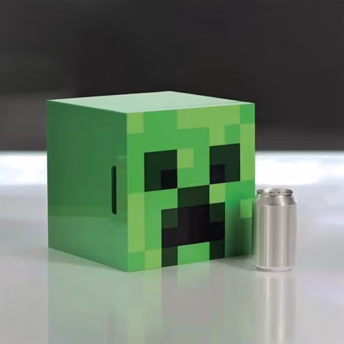 Menkind Minecraft Creeper Head Personal Dual Powered Mini Fridge, 4 Litre, Green – 6