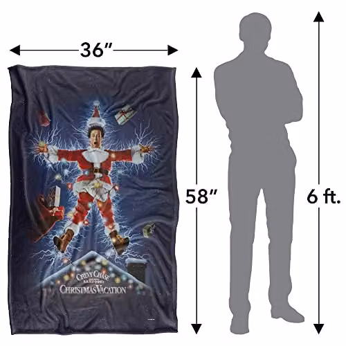 Warner Bros. Christmas Vacation Poster Super Soft Fleece Throw Blanket, Multicolour, W: 91 cm, D: 147 cm – 3