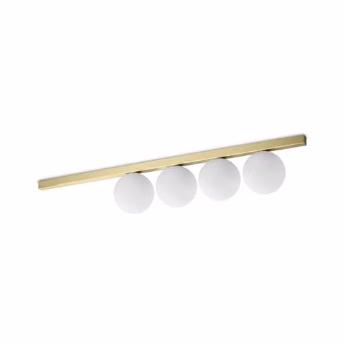 Ideal Lux Binomio 4 Light Modern Glass Sphere Ceiling Light in Brass and Gold