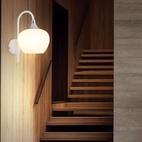 Netlighting Maxy Dome Wall Lamp in White and Chrome with Opal Glass Shade, E27, W/D/H: 32 x 18 x 25 cm – 2