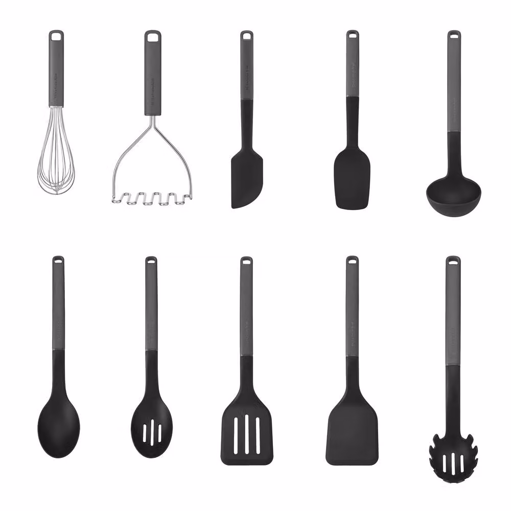 KitchenAid 10pc Grey Silicone and Stainless Steel Kitchen Utensil Set – 2