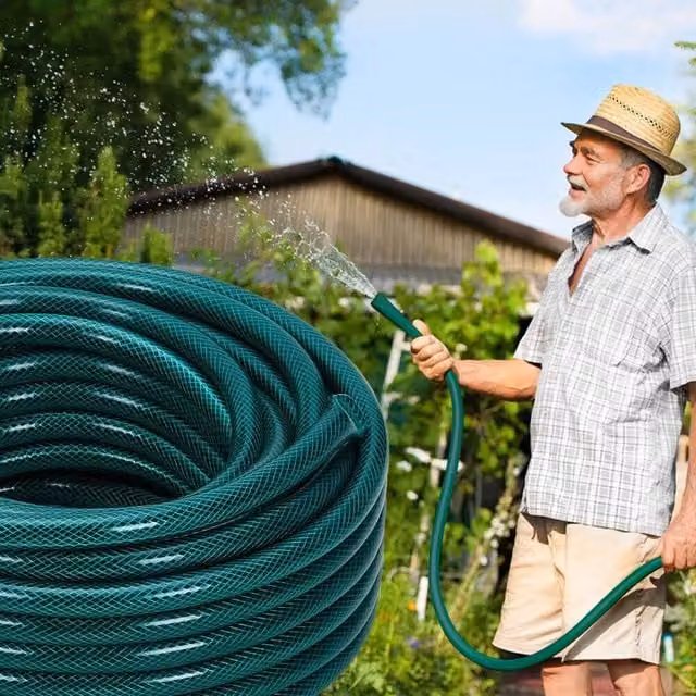 EONLION Green PVC Garden Lawn Hose Pipe, 100m