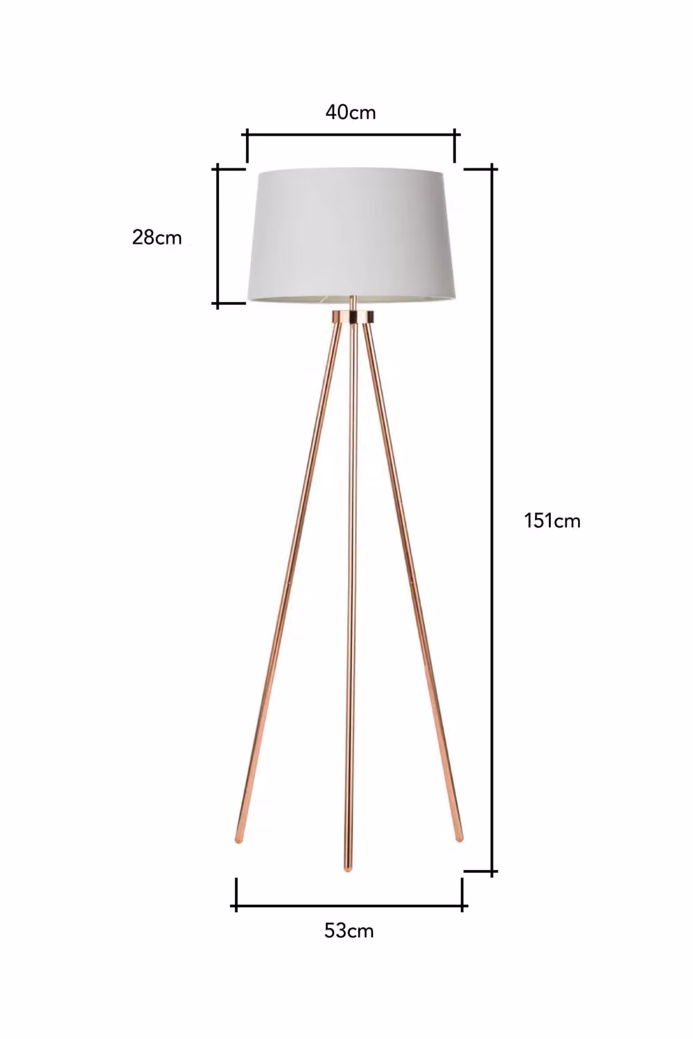 BHS Lighting Tristan Modern Floor Lamp in Copper and White – 2