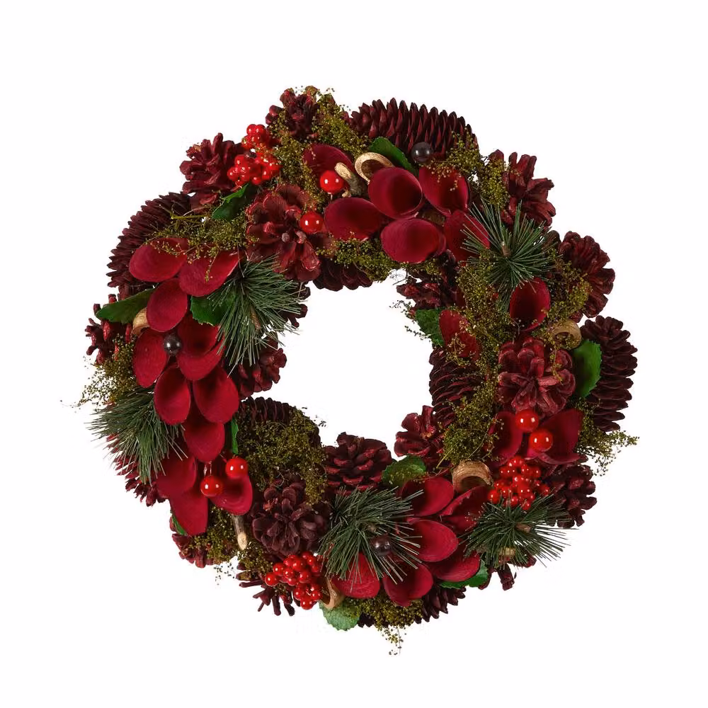 Dibor Vintage Style Red Cluster Berries Christmas Wreath, Diameter: 30 cm – 2