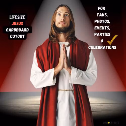 Star Cutouts Lifesize Jesus Christ Cardboard Cutout with Mini Cutout, Multi-Colour, H 187 x W 67 x D 187 cm – 4