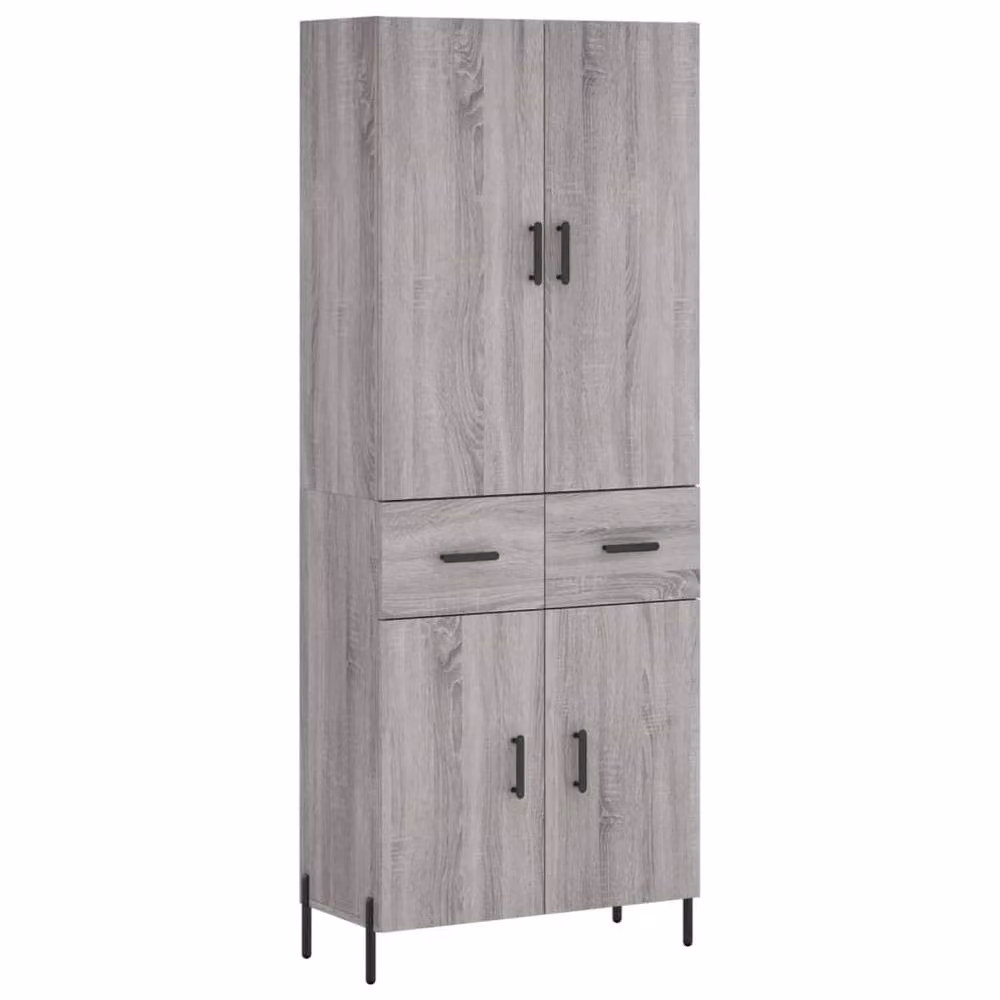 Berkfield Home Grey Sonoma Modern Highboard with Hinged Doors and Internal Shelves, W/D/H: 69.5 x 34 x 180 cm – 3
