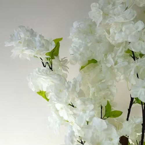 Leaf Design UK Realistic Artificial White Blossom Tree, Height: 150 cm – 2