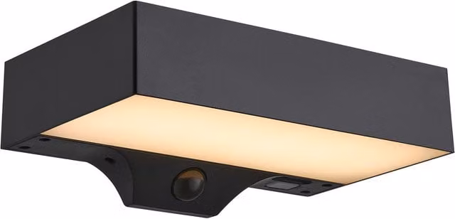 Nordlux Monay Solar LED Outdoor Wall Light, Black Plastic, IP44, Warm White 3000k – 1