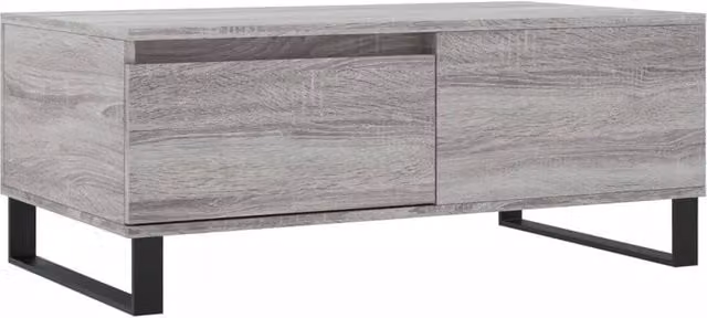Berkfield Home Modern Rectangular Coffee Table in Grey Sonoma, W/D/H: 90 x 50 x 36.5 cm – 1