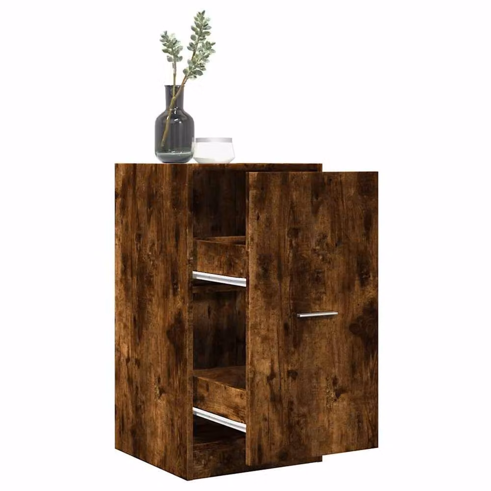Berkfield Home Apothecary Cabinet in Smoked Oak Brown, W: 40 cm, D: 41 cm, H: 77.5 cm – 2