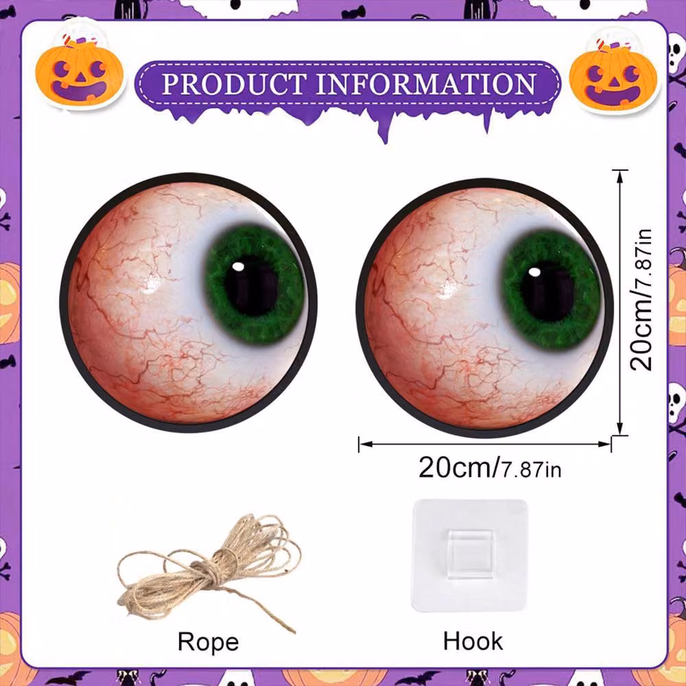 Quipulse Style 5 LED Glowing Eyeball Hanging Ornaments in Multicolour for Halloween Decor – 2