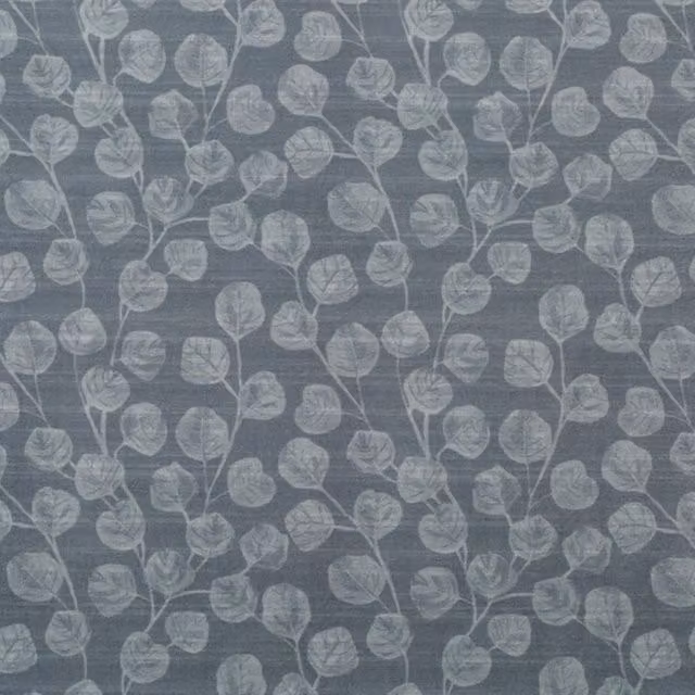 Linda Barker Ursulas Vine Silver Grey Floral Velvet Fabric Panel