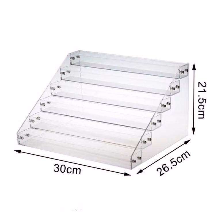 NESTLUNE Transparent Acrylic Nail Polish and Makeup Display Ladder Rack, H 100 cm x W 15 cm x D 15 cm