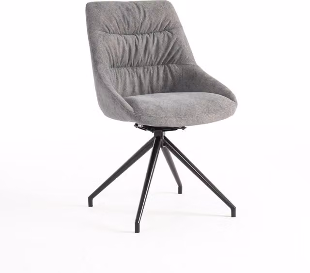 More4Homes Set of 6 Eva Modern Velvet Swivel Dining Chairs in Grey