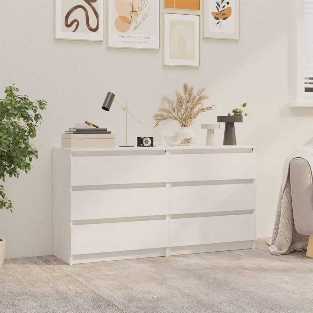 Berkfield Home Set of 2 Durable White Solid Pinewood Bedside Cabinets, W/D/H: 60 x 36 x 64 cm – 1