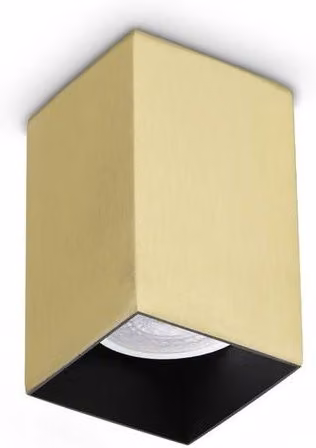 Netlighting Look Square Surface Mounted Downlight in Gold/Brass, 10 cm, 1x GU10
