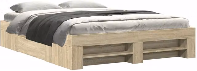 Berkfield Home Sonoma Oak King Size Bed Frame with Drawers in Beige