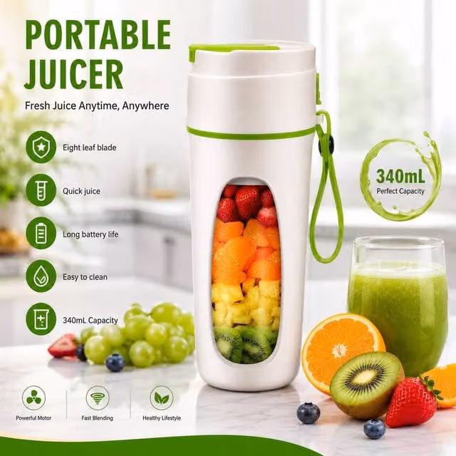PAWNORA Mini Portable Juicer Blender in White