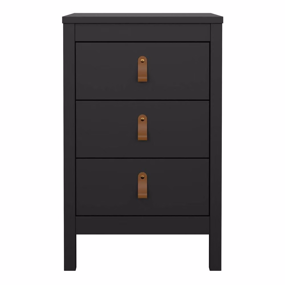 Furniture To Go Barcelona 3 Drawer Bedside Table in Matt Black – 2