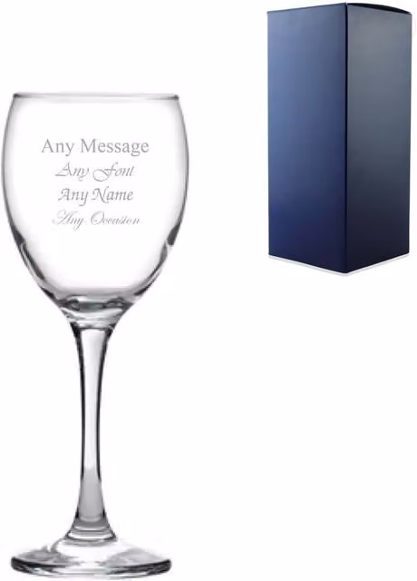 Uniqueful Personalised Classic Red Wine Glass, 340ml, Clear