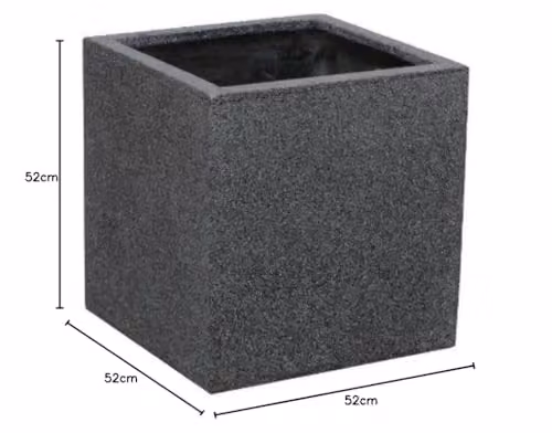 Primrose Black and Grey Poly-Terrazzo Square Cube Planter Tub W/D/H: 52 x 52 x 52 cm – 4