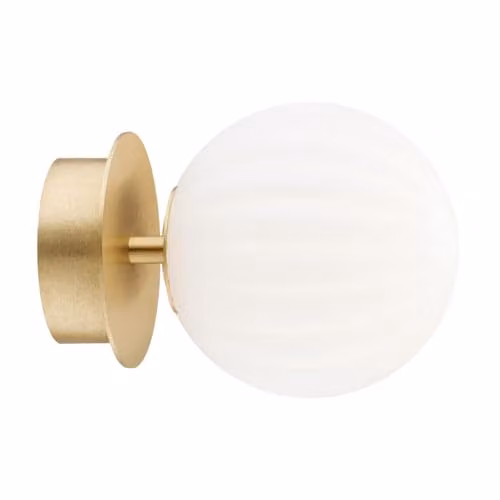 Argon Paloma Wall Lamp with Opal Matt Fluted Glass in Brushed Brass