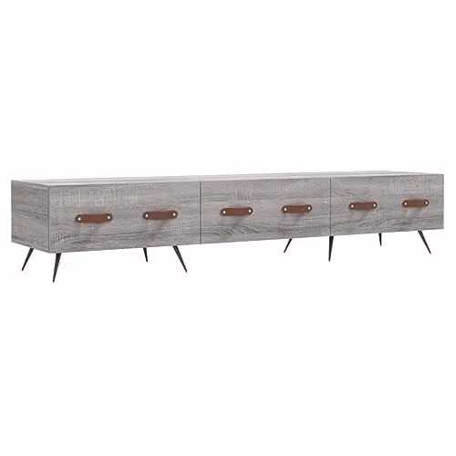 vidaXL TV Cabinet in Grey Sonoma, W: 150 cm, D: 36 cm, H: 30 cm