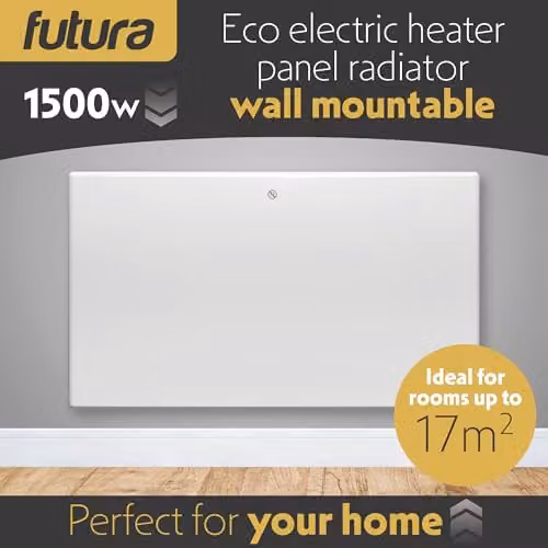 Futura 1500W White Electric Convector Panel Heater, Wall Mounted or Freestanding – 2