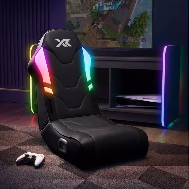 X Rocker Shadow RGB 2.0 Audio Floor Rocker with LED Lights - Black