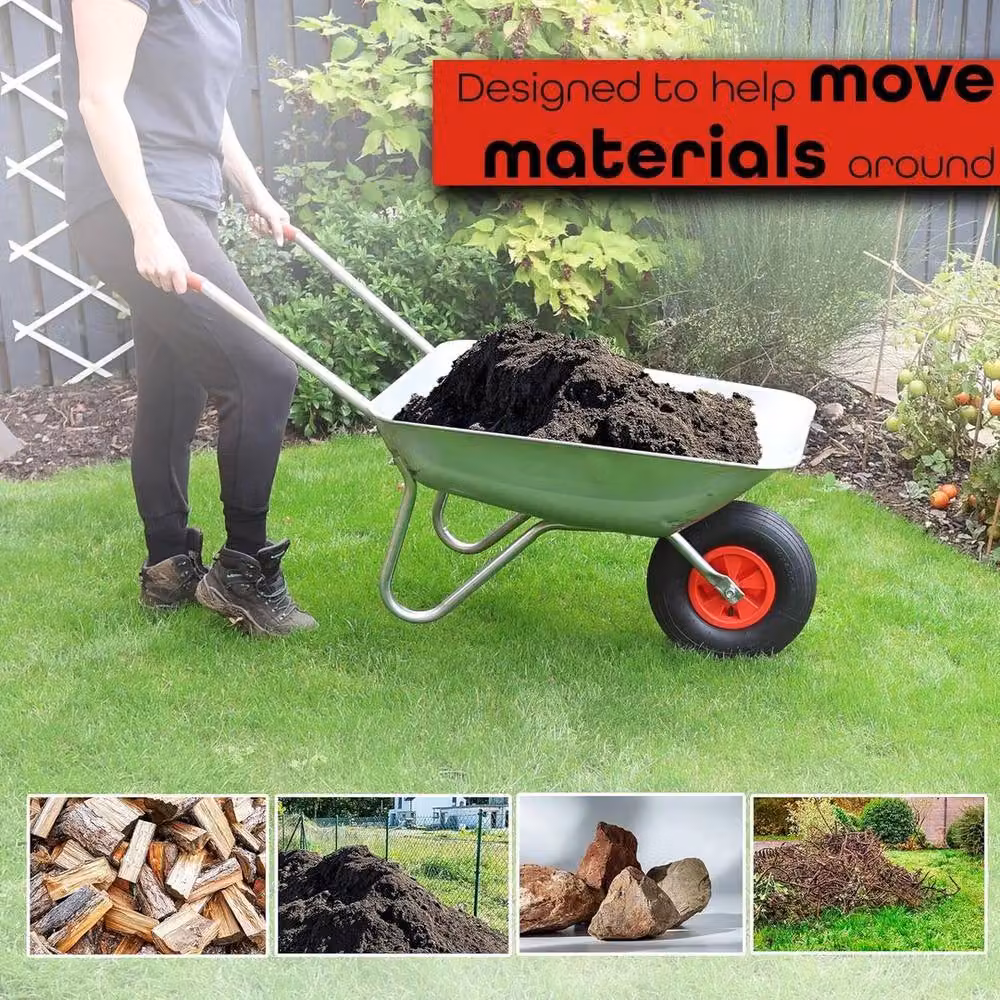 NESTLUNE Silver Stainless Steel and Galvanised Garden Wheelbarrow, 1.25kg – 4