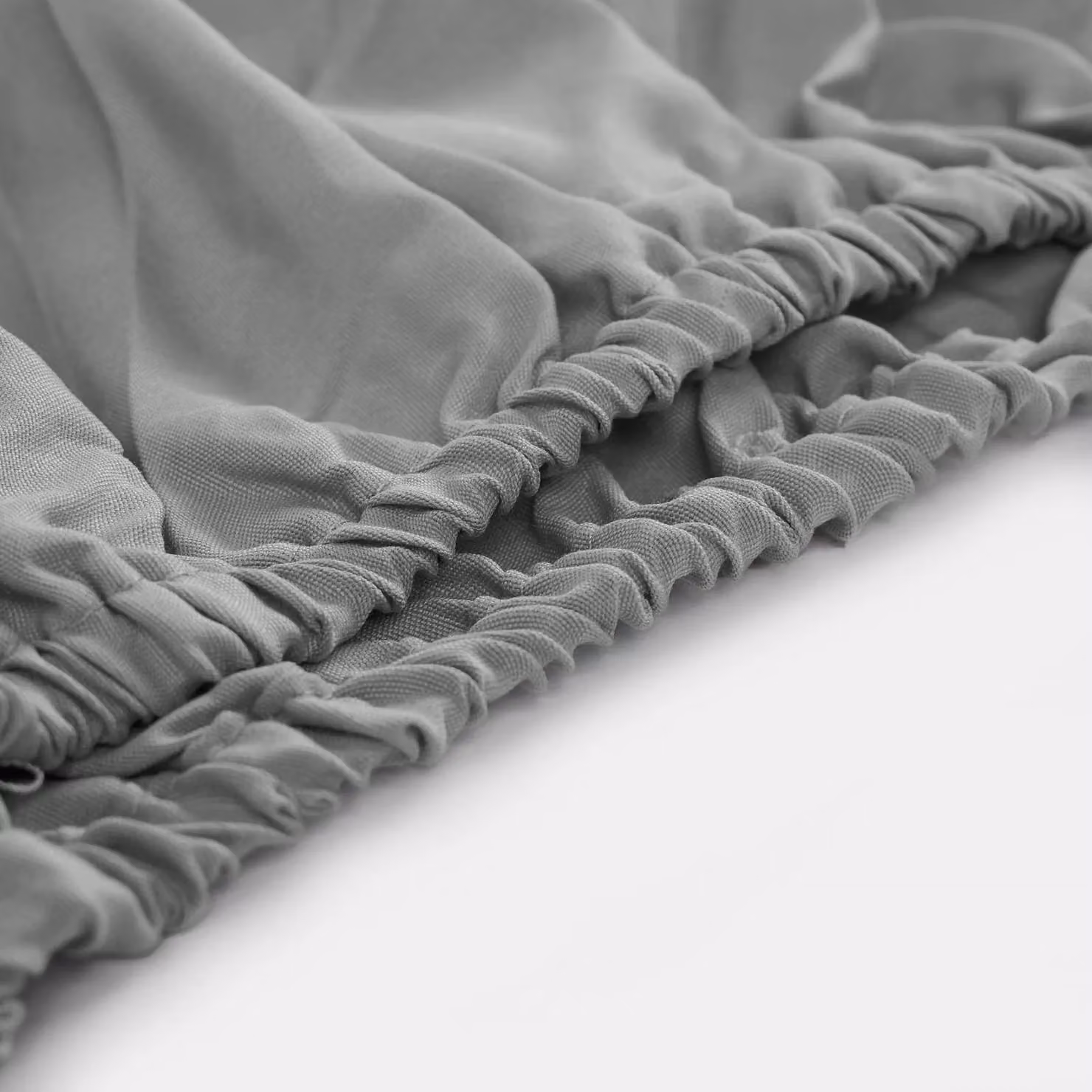 OHS Grey Microfibre Double Fitted Bed Sheet, W/D/H: 140 x 200 x 30 cm – 6