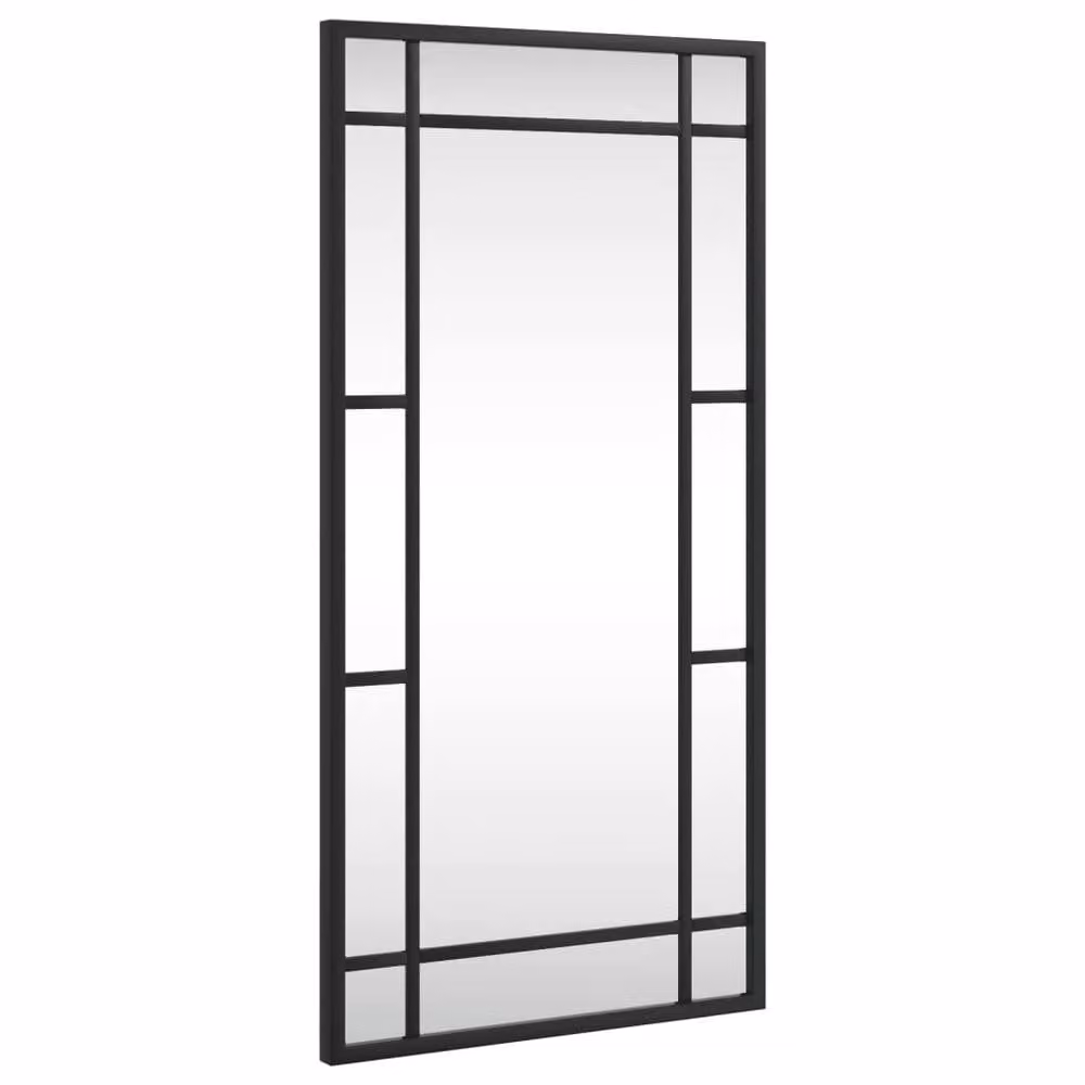 Berkfield Home Black Rectangular Wall Mirror with Metal Frame W: 30 cm, H: 60 cm – 3