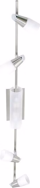 Netlighting Anna On Linear Bar 6 Light G9 Pendant with Satin Chrome and Grey Opal & Frosted Glass – 1
