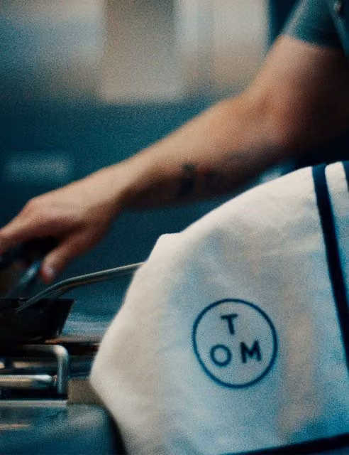 M&S X Tom Kerridge White Pure Cotton Chef's Cloth with Navy Trim and Hanging Loop