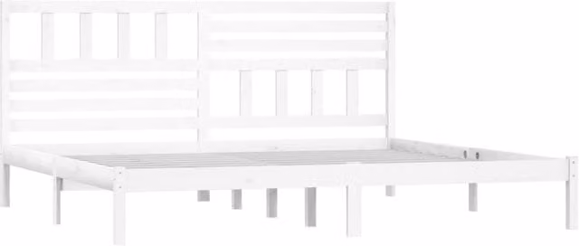 Berkfield Home Beautiful Bed Frame in White Solid Pine Wood, 200 x 200 cm