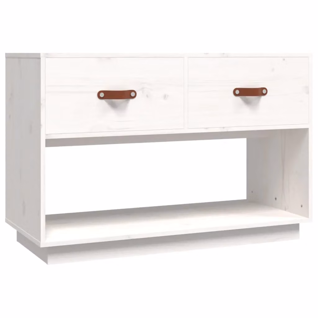 Berkfield Home White Rustic Solid Wood Pine TV Cabinet W/D/H: 90 x 40 x 60 cm – 2