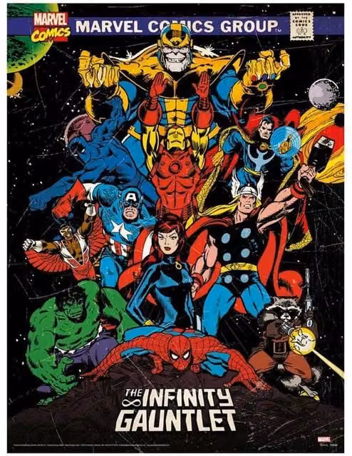 Avengers Infinity Gauntlet Multicolour Graphic Paper Poster