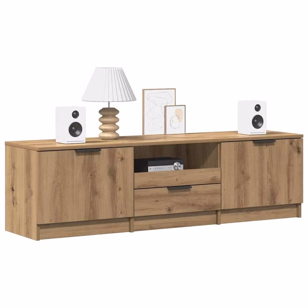 Berkfield Home Artisan Oak TV Cabinet in Brown, W/D/H: 140 x 35 x 40 cm – 3