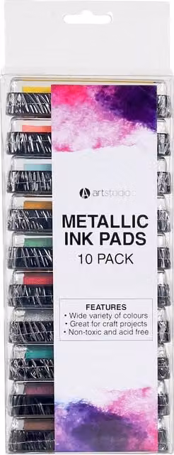 Artstudio Pack of 10 Multicolour Metallic Ink Pads