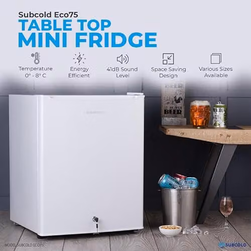 Subcold Eco75 74L Countertop Mini Fridge in White – 2