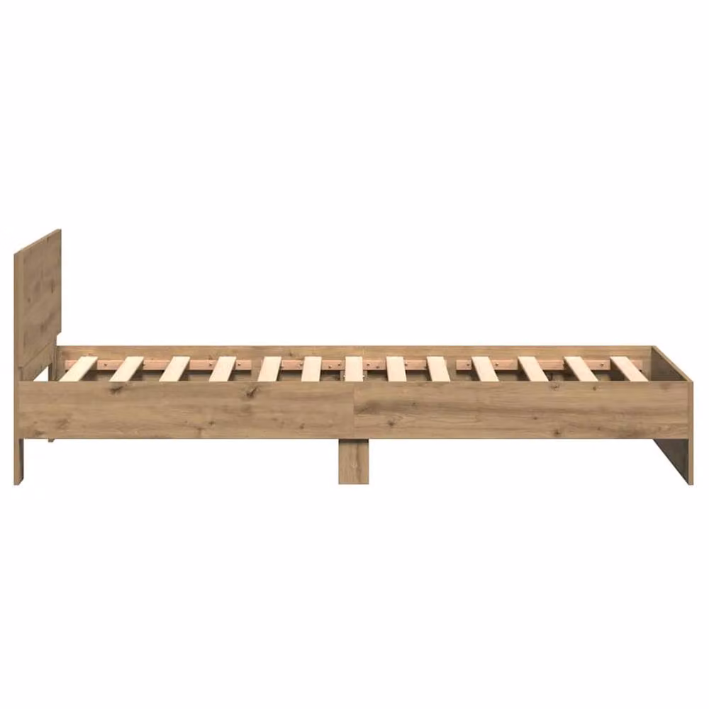 Berkfield Home Classic Bed Frame with Headboard in Artisan Oak, Brown, W/D/H: 100 x 200 cm – 2