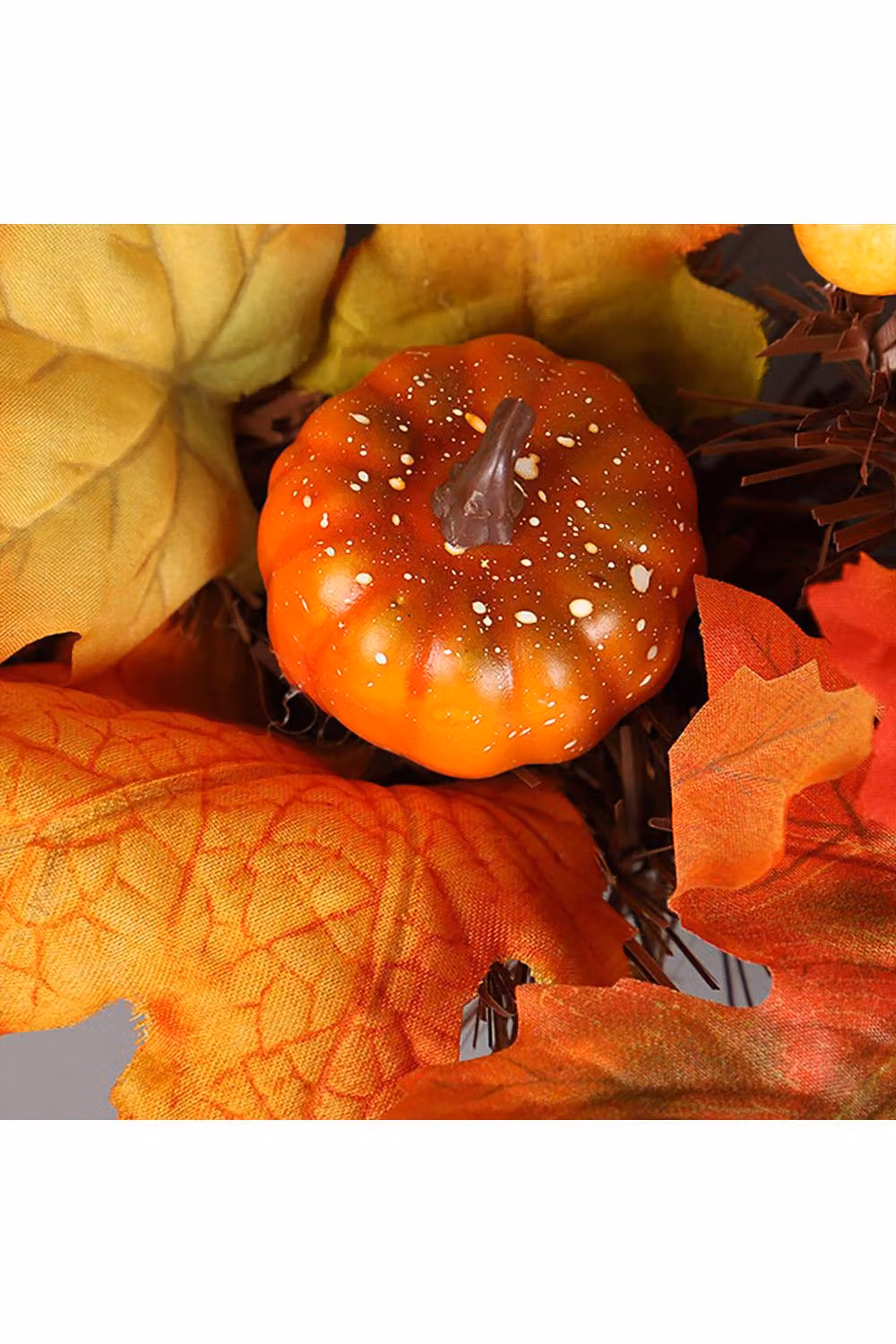 H&O Direct Orange Artificial Maple Leaf Wreath, 60 cm Diameter – 3