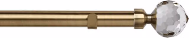 New Edge Blinds 28mm Fixed Length Metal Eyelet Curtain Pole Set with Bella Finial in Gold and Bronze, 360cm