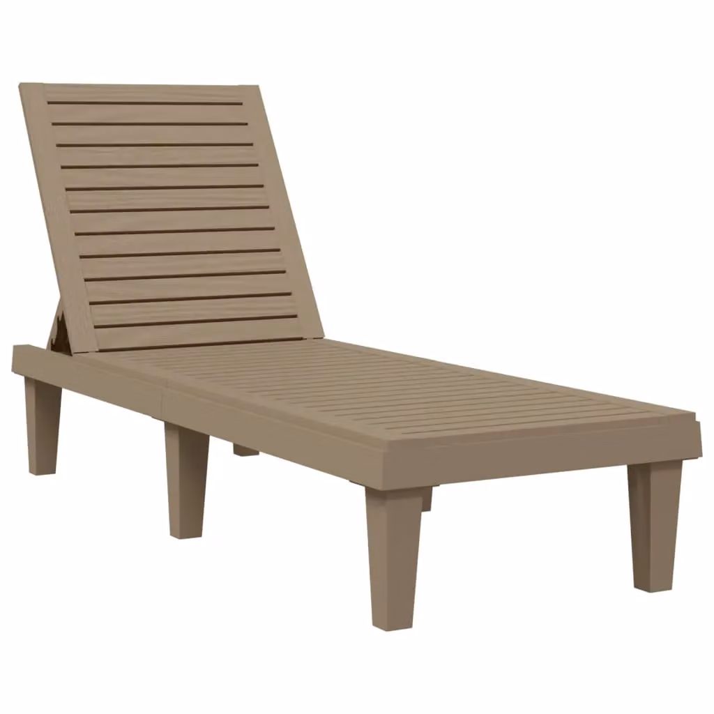 Berkfield Home Sun Lounger in Light Brown, Polypropylene with Adjustable Headrest, W/D/H: 155 x 58 x 83 cm – 2