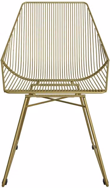 Dorel Home Ellis Modern Accent Dining Chair in Gold Metal
